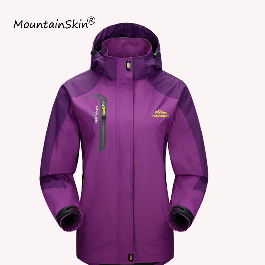 Женская ветрозащитная куртка Mountainskin водонепроницаемая Повседневная с капюшоном