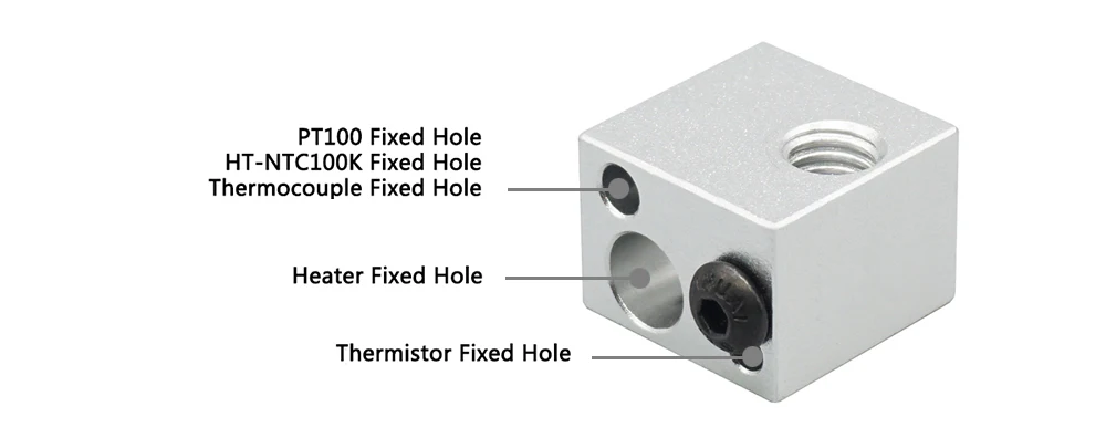E3D V6 нагревательный блок 3D-принтер части Hotend термистор и термопара нагреватель Блок аксессуары V5 j-головка алюминиевый тепловой блок