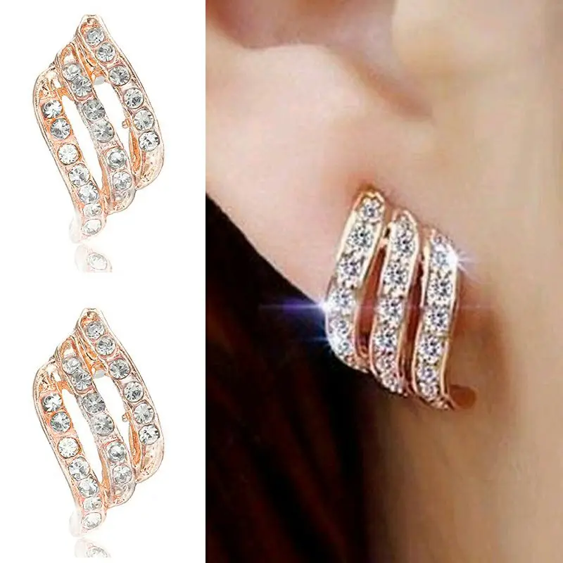 

Crystal Flower Drop Earrings for Women Fashion Jewelry Gold Silver Rhinestones Earrings Modern Jewelry Gift