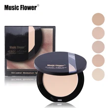 Music Flower брендовая минеральная матовая прессованная пудра для контура лица, палитра для макияжа 24 H, компактная пудра с масляным контролем