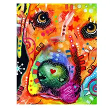 

Paint By Number,Abstract Picture,Colorful Dog,Canvas Painting Coloring By Numbers