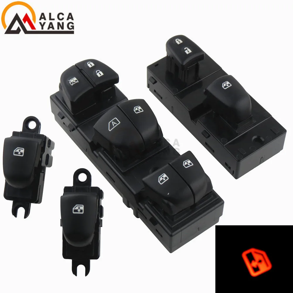 

New Starter Electric Power Window Switch With Red Light For Nissan Qashqai/Altima/Sylphy/Tiida/X-Trail No Panel