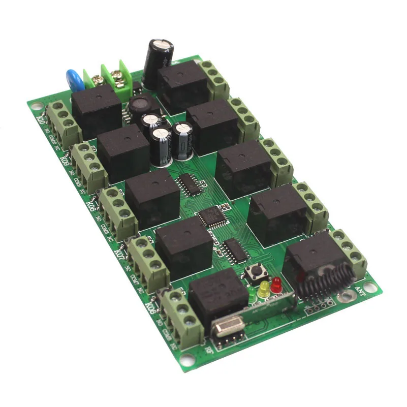12V 10 CH Channels 10CH RF Wireless Remote Control Switch Transmitter Module+Receiver Individual learning Code 315433-6