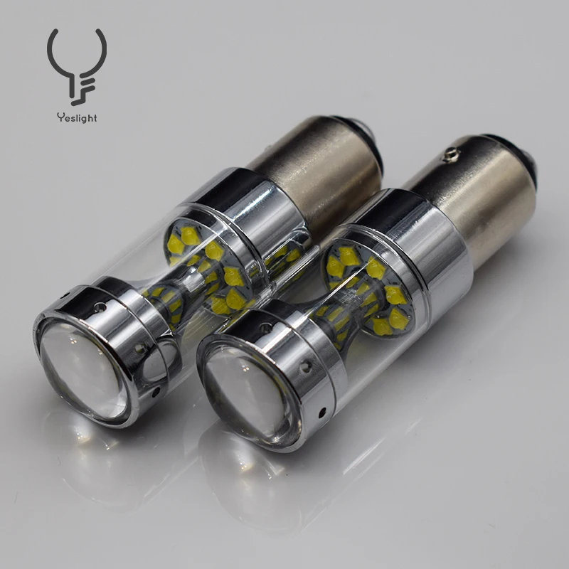 

2 X White 1157 P21/5W Bay15d S25 12SMD CREE Chip XBD High Power LED Brake Light Source parking Bulb
