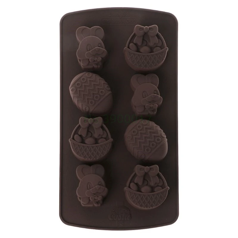 

8 Easter Egg Rabbit Bracket Shape Fondant Cake Soap Mold Silicone Mould Chocolate Decor Craft DIY Decorating Tool