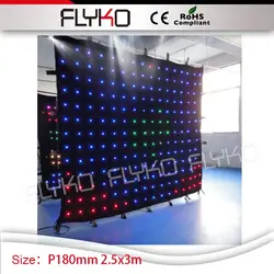 Flyko этап High tech programble P180mm dj видео Свадебный светодио дный фон светодиодный занавес 2,5 м высокая м * 3 Ширина