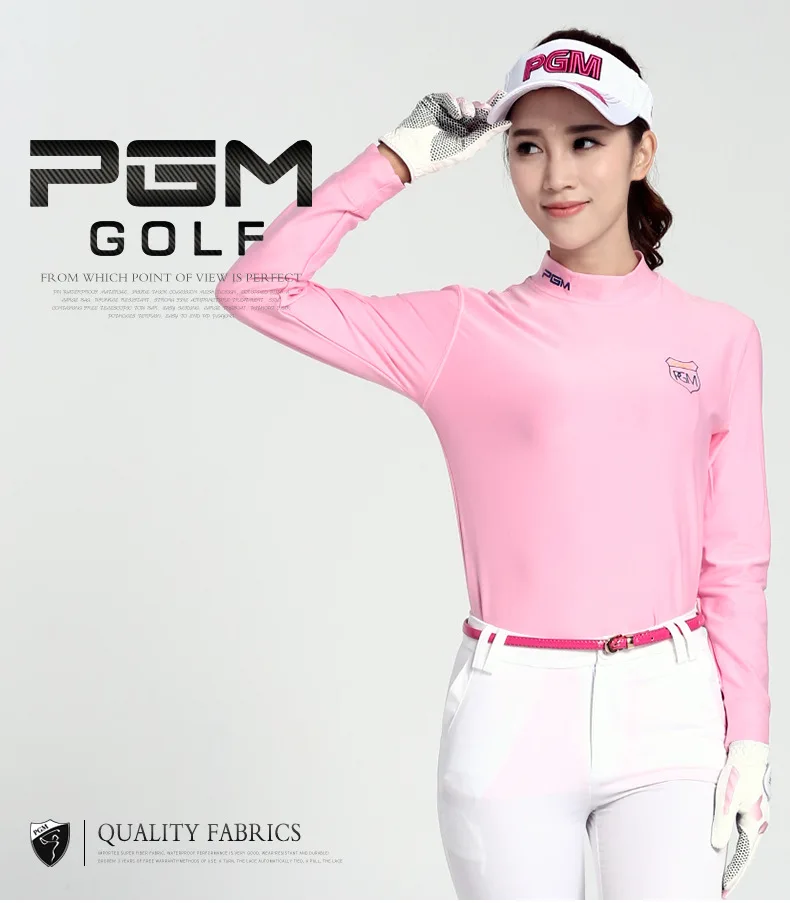 PGM футболка для гольфа с длинными рукавами для женщин, профессиональная рубашка для гольфа, спортивная одежда, Однотонные эластичные спортивные рубашки для женщин, спортивная одежда для гольфа