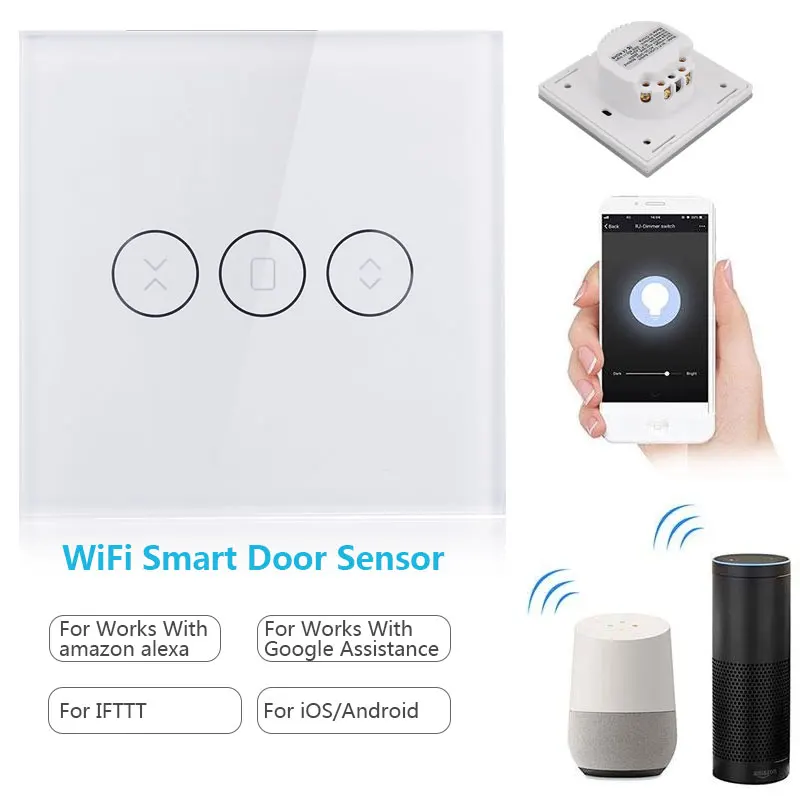 

Touch Control Wireless WiFi Timing Wifi Curtain Switch Home Appliances Wifi Electrical Blinds Switch 86 Type Phone APP