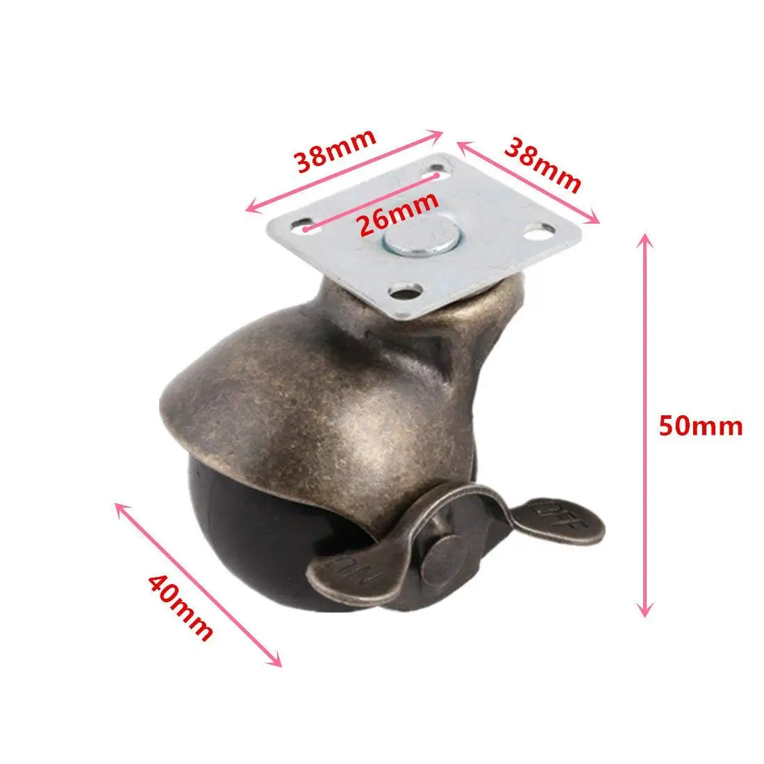 4 PCS Hot Sale Swivel Top Plate Hooded Ball Caster Wheels Furniture Casters Chair Casters Universal Wheel Antique Bronze 4 PCS Hot Sale Swivel Top Plate Hooded Ball Caster Wheels Furniture Casters Chair Casters Universal Wheel Antique Bronze