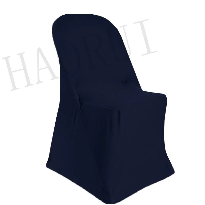 100pcs Navy Blue Folding Fabric Dining Banquet Party Universal Lycra