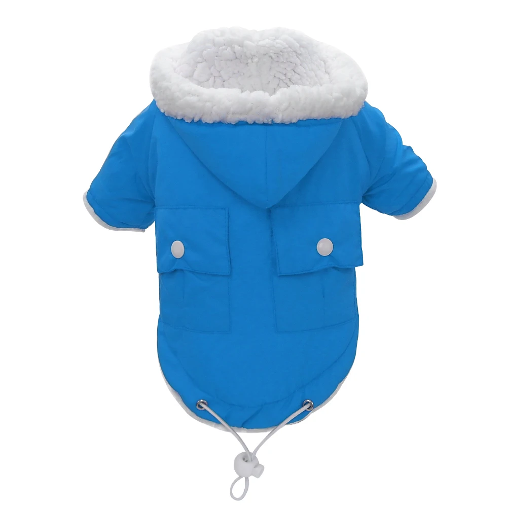 Зимняя одежда для собак, непромокаемое теплое пальто для щенков, одежда для чихуахуа с капюшоном и карманом для маленьких, средних и больших собак, S-XL