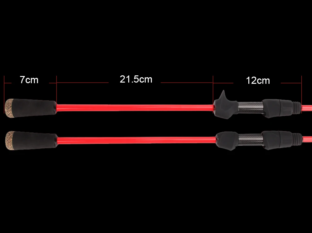 New Solo Pro 198 2 Sections 3-22g Lure Weight Carbon Casting Spinning Lure Fishing Rod Solid Tip, Ultralight Red Rock Rod  (7)