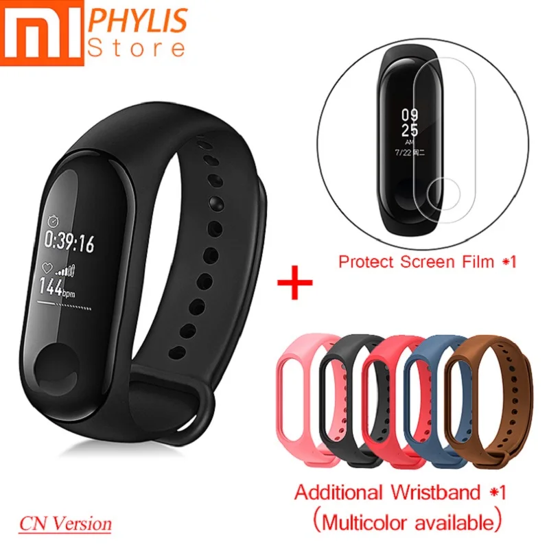 Оригинальный Xiaomi Mi Band 3 спортивный смарт Браслет фитнес трекер умный Шагомер