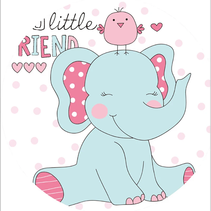 

Cartoon Round Carpet, Simple Bunny Pattern Design Floor Swivel Chair Computer Upholstery Home Room Decor,for Child Crawling Play