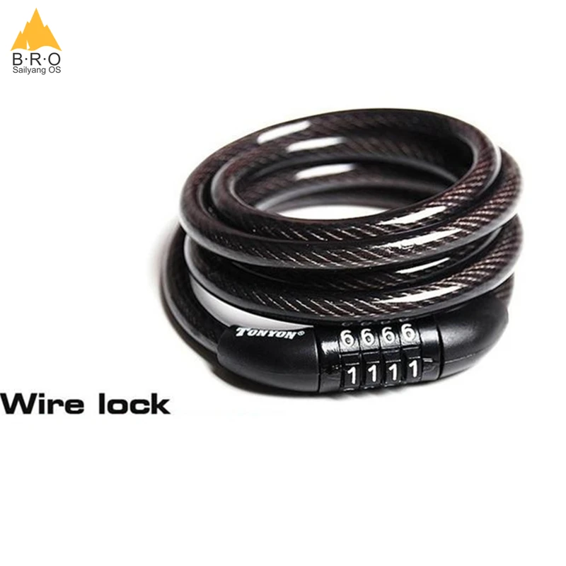 4 Digital Bike Combination Tough Lock Code Steel Wiring Bicycle Safety Lock