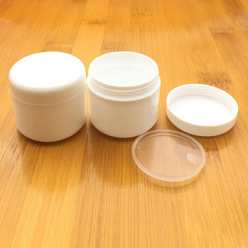 

10Pcs 50g Plastic Empty Makeup Jar Pot White Refillable Sample bottles Travel Face Cream Lotion Cosmetic Container