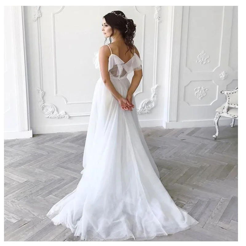 LORIE Boho Свадебное платье 2019 А силуэт сексуальное с открытой спиной пляжное невесты