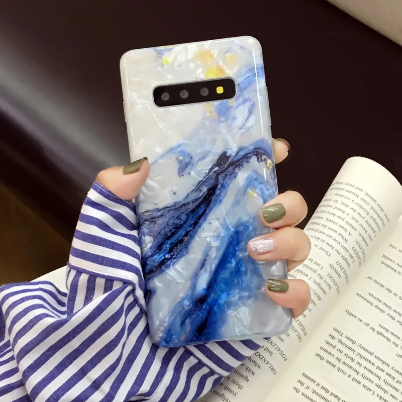 YHBBCASES для samsung Galaxy S10 5G S8 S9 Plus Ретро мраморные мягкие чехлы для samsung Note 10 8 9 Модный чехол-ракушка для телефона