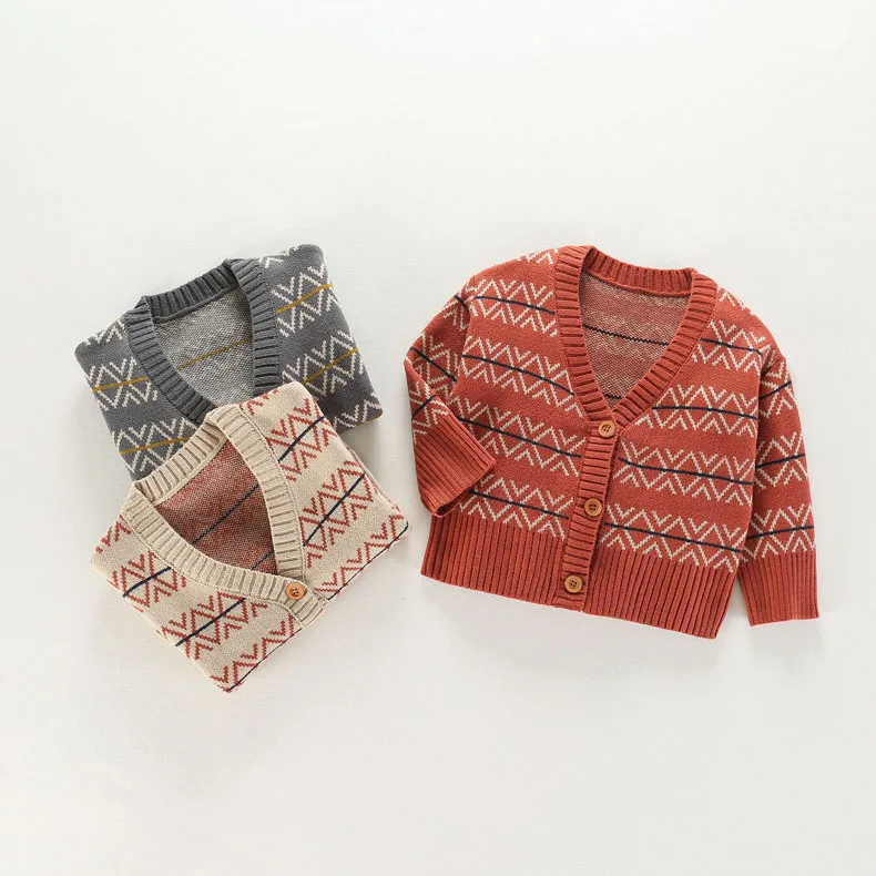 2018 New arrival autumn toddler boy sweaters knitted kids cardigans V