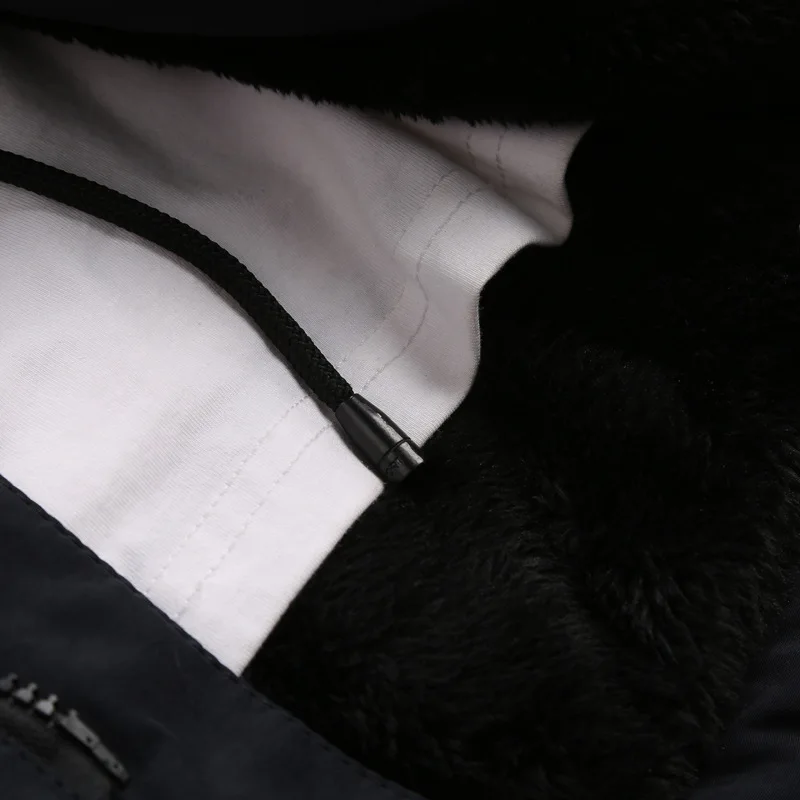 ZHAN DI JI PU Брендовые мужские зимние парки флисовая подкладка теплые зимние куртки с капюшоном и воротником размера плюс 3XL 194