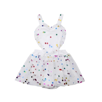 

Newborn Toddler Baby Girl Sequin Jumpsuit Tulle Tutu Romper Dress Outfit Sunsuit Size 0-24M