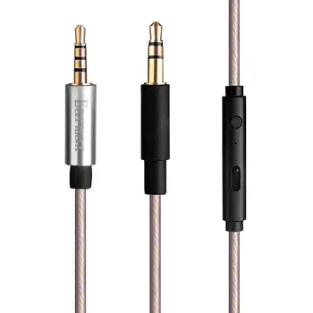 

Upgrade Silver Audio Cable For Logitec UE6000 UE9000 / ultrasone GO headphones With Remote Mic