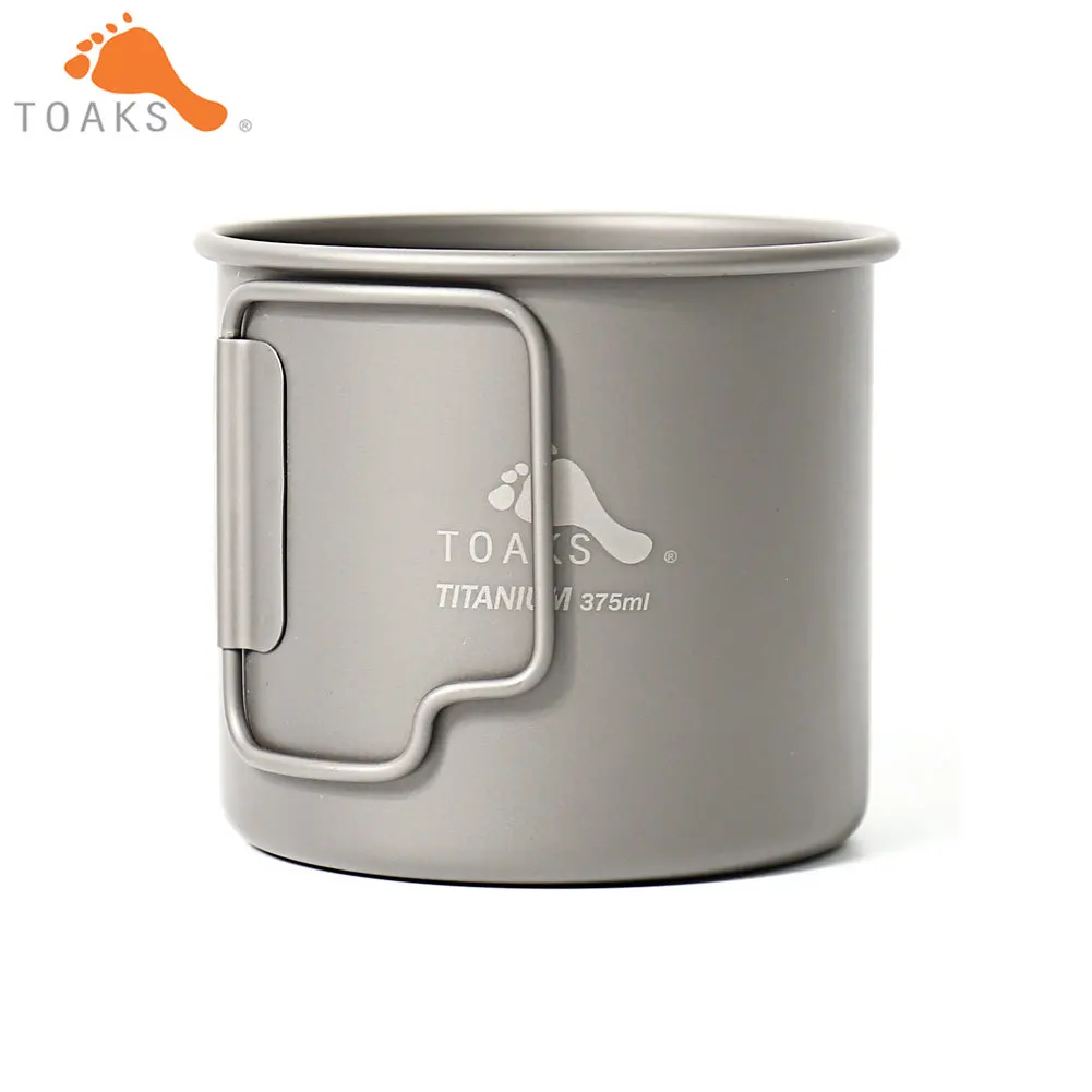 TOAKS Copa-375 puro titanio ultraligero al aire libre taza sin tapa y mango plegable Camping utensilios 375 ml 62G
