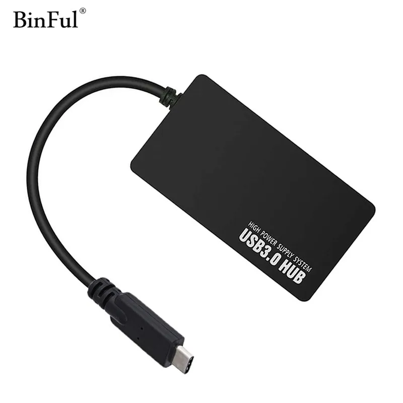 

BinFul USB C HUB 4 Port USB 3.0 HUB with DC USB Power Port High speed Type C Splitter For Laptop Notebook accessories USB-C 3.1