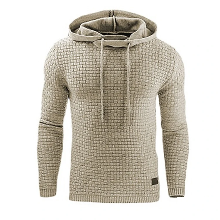 Zogaa вязаный свитер с капюшоном зима осень уличная Толстовка Полосатый пуловер свитшоты на молнии с капюшоном для мужчин хип-хоп