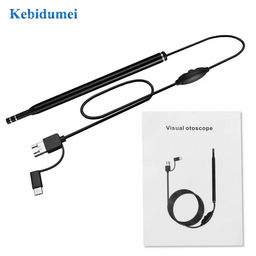Эндоскоп для чистки ушей kebidumei 3 в 1 5 мм USB HD визуальная ложка мини камера Android ПК