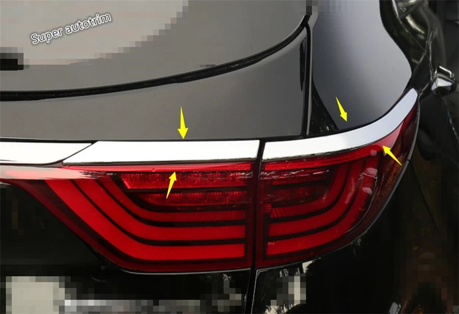 Lapetus Chrome Rear Tail Lights Lamp Eyelid Eyebrow Lid Cover Trim Fit For KIA Sportage 2016 2017 2018 ABS Accessories Exterior |