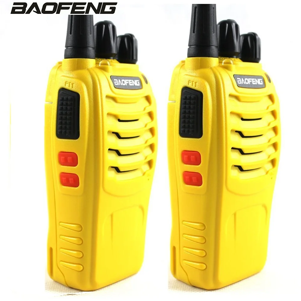 BAOFENG 888S УВЧ желтый двусторонний радиоприемник и PTT наушник с микрофоном