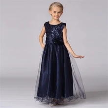 High quality Lace Girl Dresses Children Dress Sequined Princess Dress Length to Floor Baby Girl Wedding Dress Birthday Costume