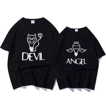 

Fashion Couple T Shirt Men Women Cotton Casual Short Sleeve Streetwear Graphic Tees Couples T-Shirt Womens Clothing Plus Size