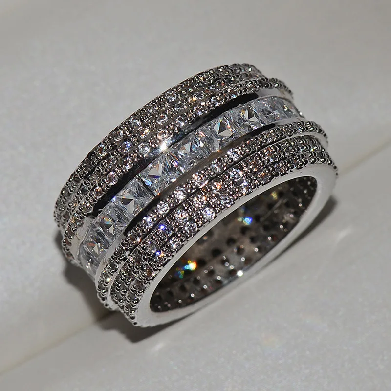 Высокое качество богемный белый циркон кольцо для женщин для свадьбы, помолвки кольцо ювелирные изделия Подарок на годовщину