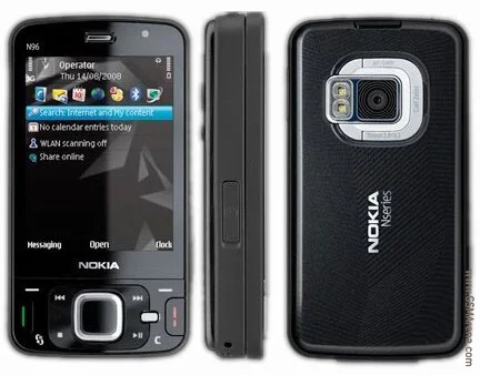 Разблокированный телефон Nokia N96 GSM 3G 16 Гб встроенной памяти WIFI GPS 5MP, 1 год гарантии отремонтированный