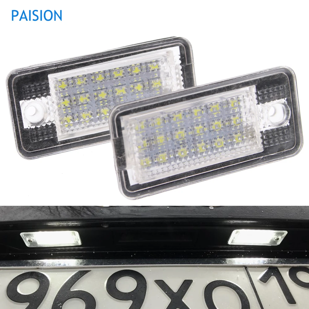 1 пара ошибок светодио дный номерной знак свет для Audi A3 S3 8 P A4 S4 8E H RS4 Q7 A6 A8|license plate