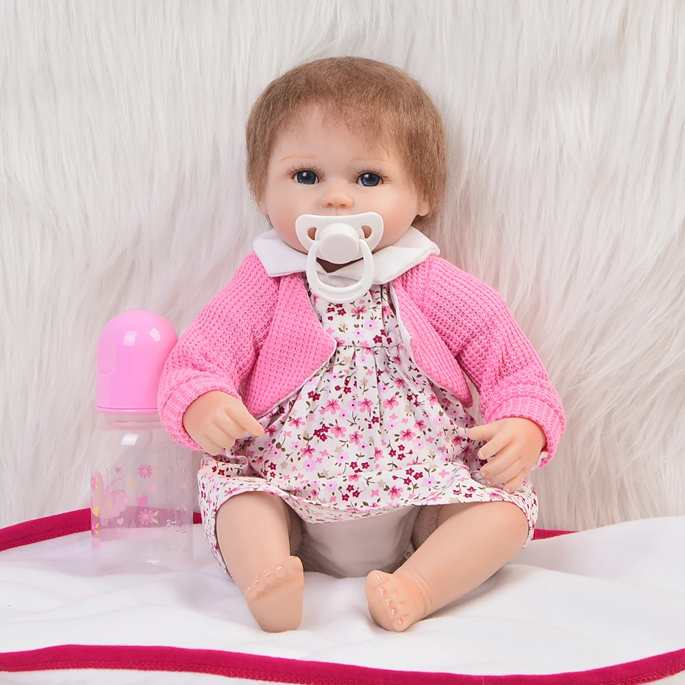 

42cm Silicone Reborn Baby Dolls Baby Alive Realistic Boneca Bebe Lifelike Real Girl Doll modeling Reborn 17"Birthday Xmas