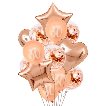 

rose gold number birthday balloons 18th 20th 21st 30 40th 50th birthday balloon birthday party decorations number print globos