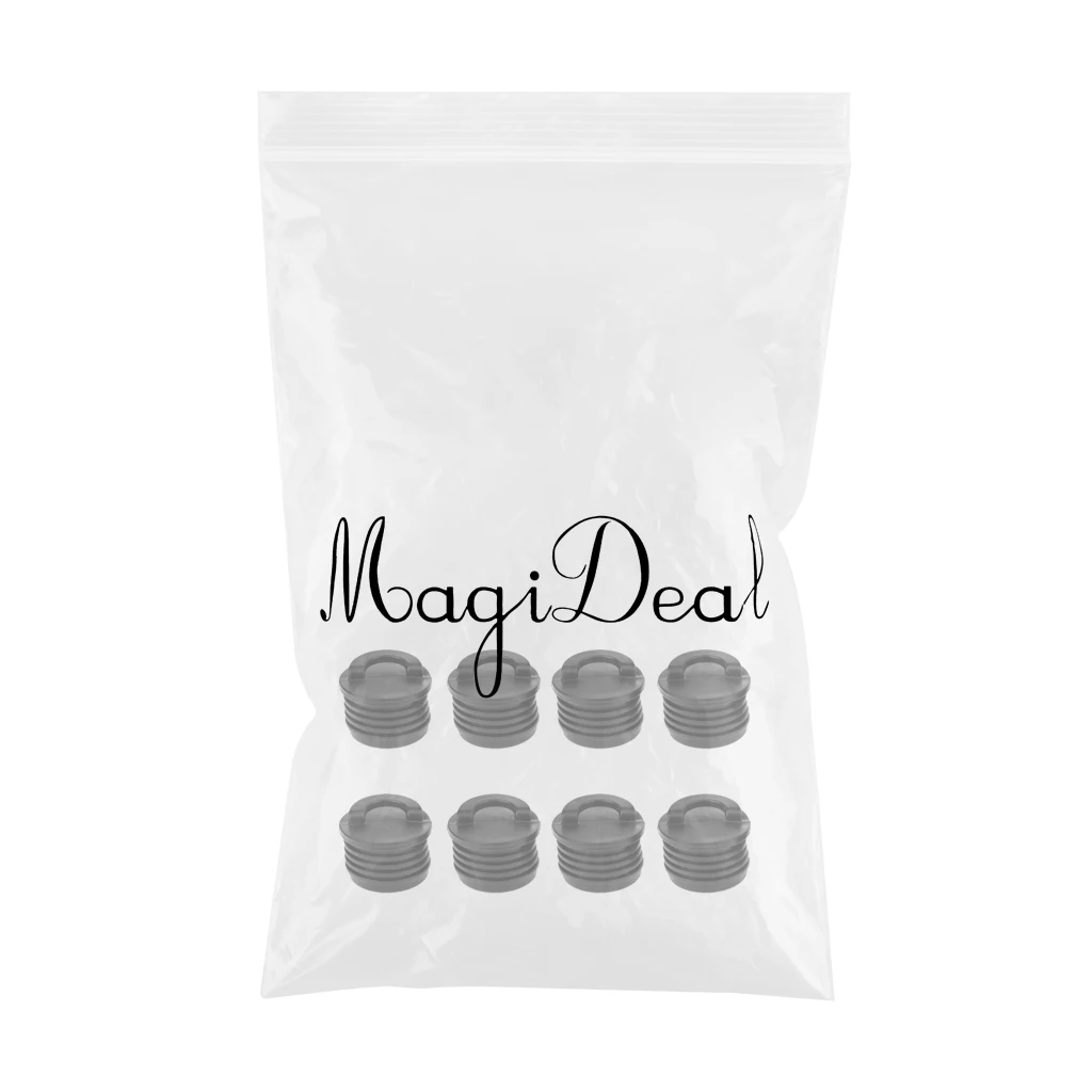 MagiDeal 8 Pieces Black Kayak Marine Boat Scupper Stopper Bungs Drain Holes Plugs Paddle Drip Rings Kayak Accessory  