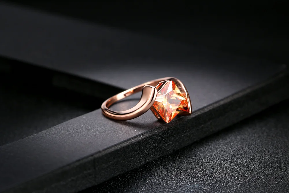 Кольца на палец в богемном стиле с кубическим цирконием цвета розового золота для помолвки влюбленных, модные брендовые ювелирные изделия DWR419