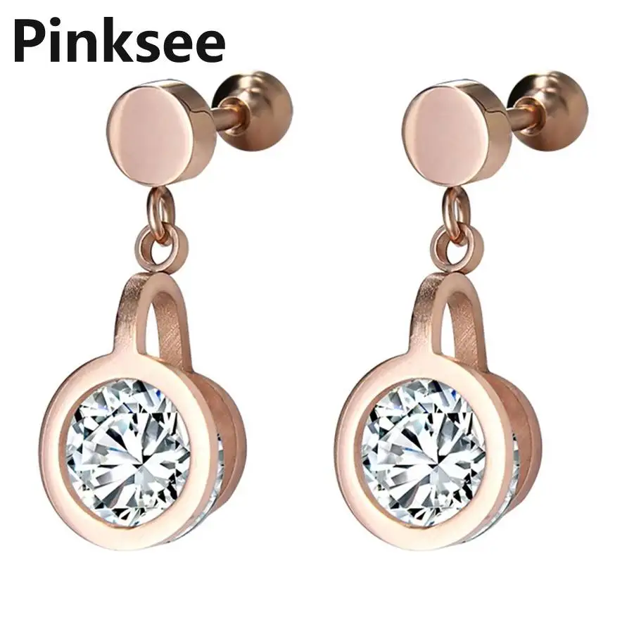 

1PC Cool Black Gold Steel Ear Cartilage Helix Tragus Stud Earring Piercing Crystal Zircon Dangle Barbell Faux Gauge Jewelry AAA