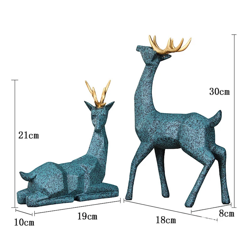 Современная креативная Статуэтка оленя из смолы, художественная статуя, винтажное украшение дома, аксессуары, геометрические изделия, статуэтка животного, подарки, ремесла