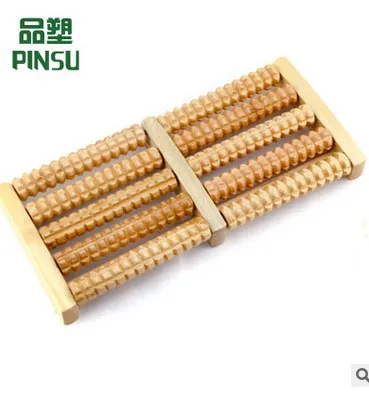 B12 FOOT 5 Row Wooden Roll Foot Massager Roller Stress Relief Body Massage Feet Relax Spa Wood For Care |