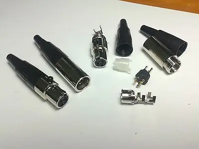 

10 Set Mini XLR 3-Pin Audio Cable Connector(10 Male plug+10 Female Jack )