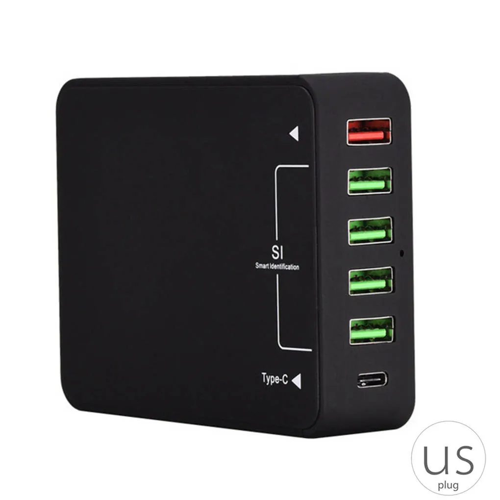 5 USB 1 نوع-c منافذ الهاتف سفر سريع الهاتف شاحن الهاتف المحمول اللوحي 8A الذكية سريعة شحن محول 5 USB 1 نوع-c منافذ الهاتف سفر سريع الهاتف شاحن الهاتف المحمول اللوحي 8A الذكية سريعة شحن محول