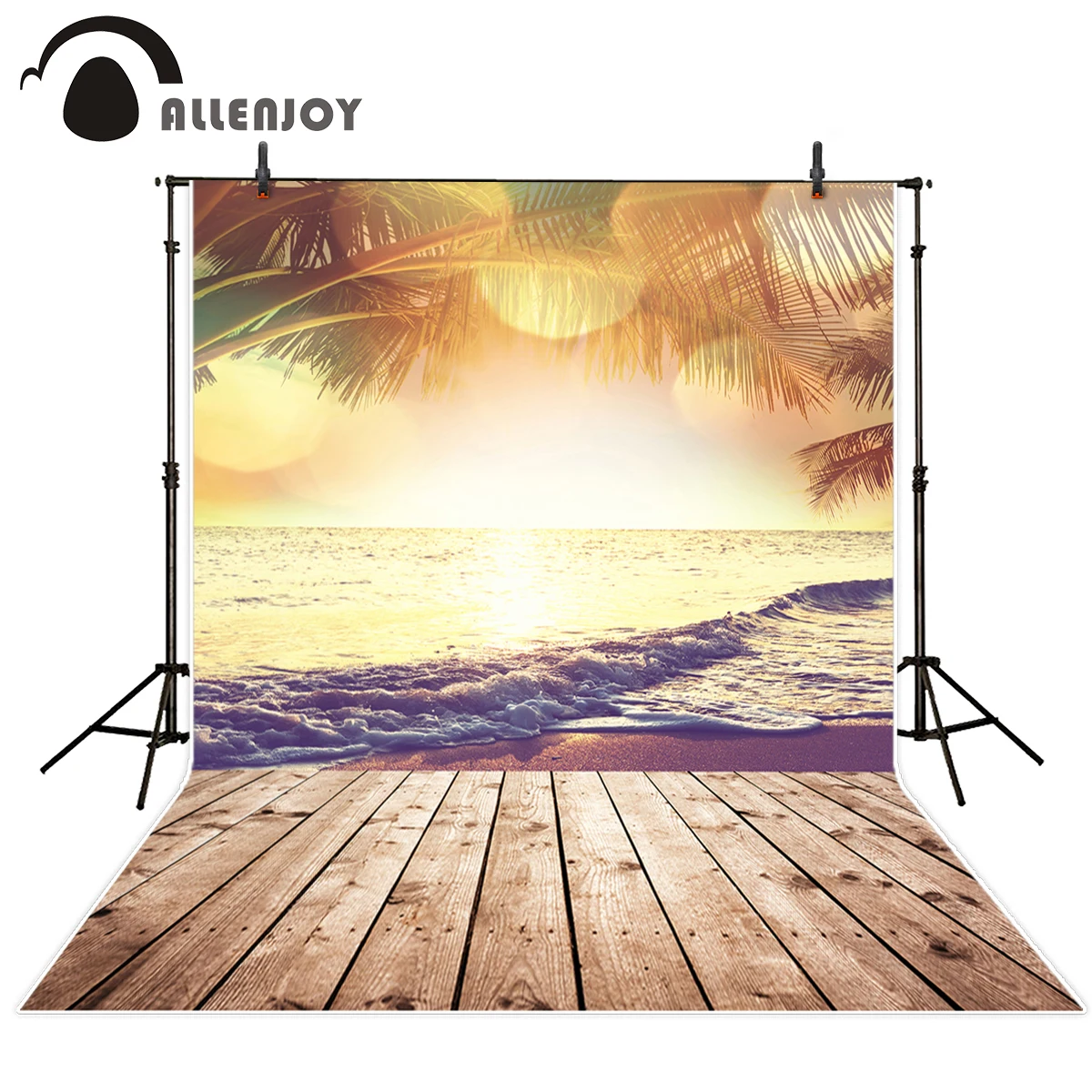 Allenjoy summer sea photography backdrop bokeh beach coconut tree aesthetic Natural Scenery background Professional photocall |