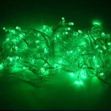 Водонепроницаемый 110 В/220 В 10 м 100 светодиоды Зеленый цвет Гирлянды светодиодные свет Рождество елка Свадьба Фея Гирлянды светодиодные огни