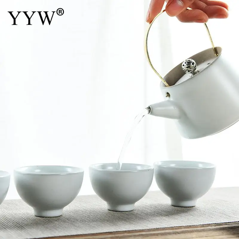 Чайный дорожный набор черный/белый портативный ручной работы чайный горшочек, чашка с сумкой для путешествий и чайным лотком, уличная офисная керамическая Подарочная кружка