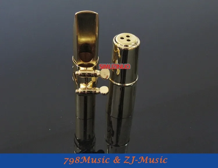 B2 модель 7#-Профессиональный металлический мундштук для саксофона-тенора позолоченный